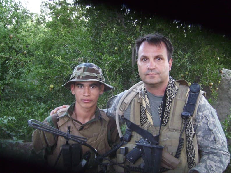 Lt Col. Scott Mann author of Pineapple Express and his Afghan commando friend Nezam.