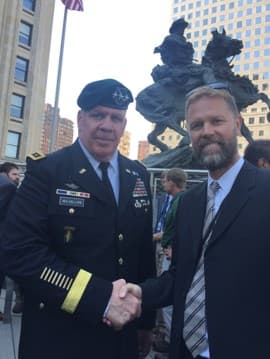 Green Beret families and Uzbeks at The America’s Response Statue NYC.