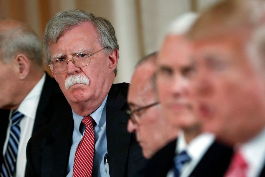 Donald Trump, John Bolton, Larry Kudlow, Mike Pence