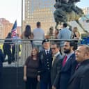 Green Beret families and Uzbeks at The America’s Response Statue NYC.