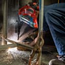 260831-N-OG606-1028 NEWPORT NEWS, Va. (Aug. 31, 2026) Hull Maintenance Technician Fireman Rashon Brown assigned to the Nimitz-class aircraft carrier USS John C. Stennis (CVN 74), welds a table to the deck aboard the ship. John C. Stennis is in Newport News Shipbuilding conducting refueling and complex overhaul to prepare the ship for the second half of its 50-year service life. (U.S. Navy photo by Mass Communications Specialist Seaman Daniel Guzman)