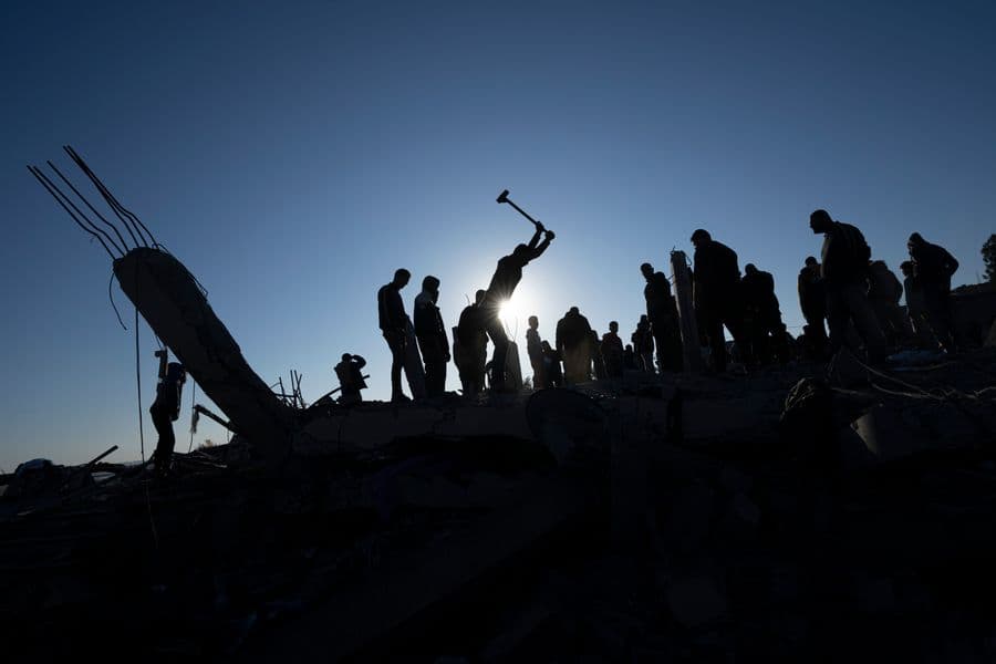 Mideast War Anniversary Gaza Destruction