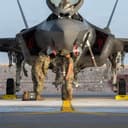 U.S. Air Force Airmen assigned to the 13th Aircraft Maintenance Unit perform preflight maintenance on an F-35A Lightning II during Tarang Shakti 26 at Jodhpur Air Force Station, India, Sept. 30, 2026. Maintainers inspect and service the aircraft before flight operations, ensuring the F-35 is ready for its next flight. (U.S. Air Force photo by Airman 1st Class Nathaniel Jackson)